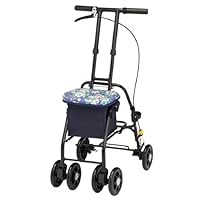 チェック柄シルバーカー ネイビー マキテック シルバーカー 押し車 コンパクト 軽量 屋外用 介護用